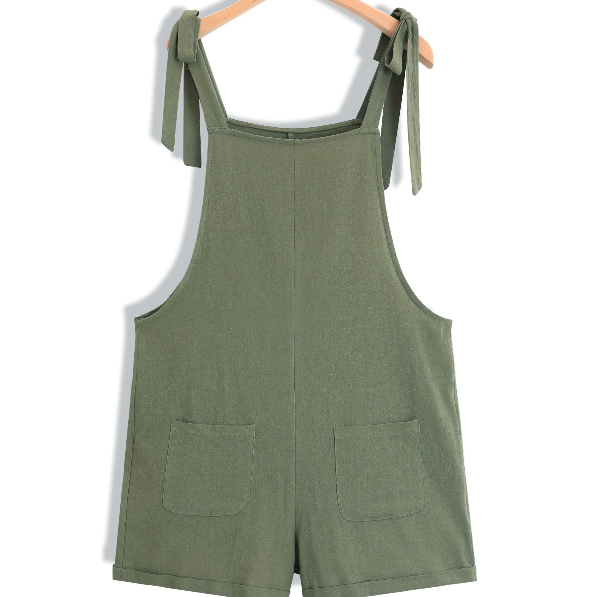 

Solid Patched Pockets Jumpsuit, Casual Loose Jumpsuit For Spring & Summer, Women's Clothing