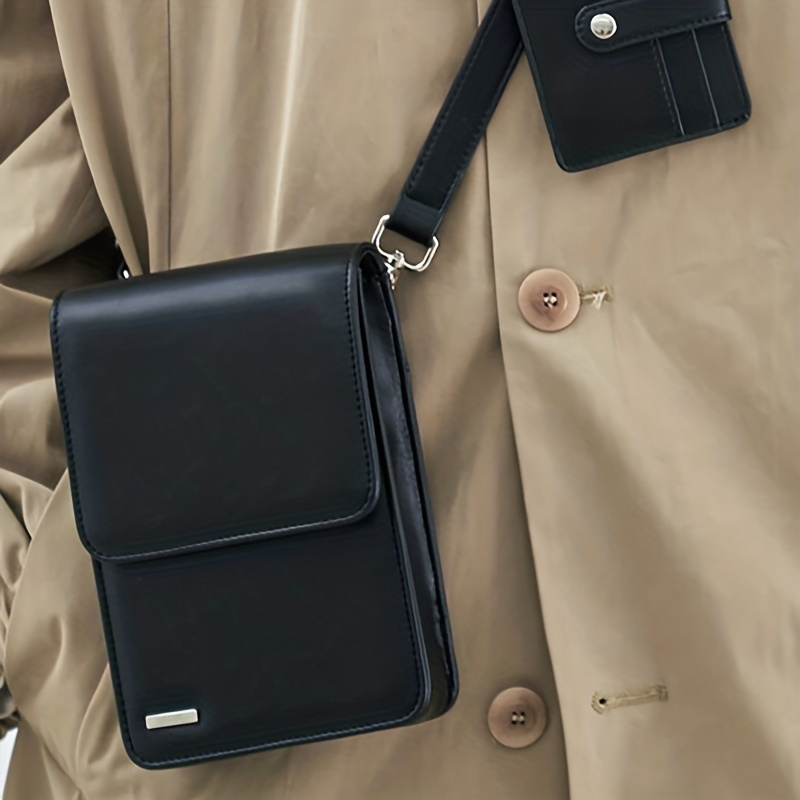 

Casual Cross-body Sling Bags Messenger Bag Men's Shoulder Bag Fashion Mobile Phone Bag Pu Leather Men's Bag