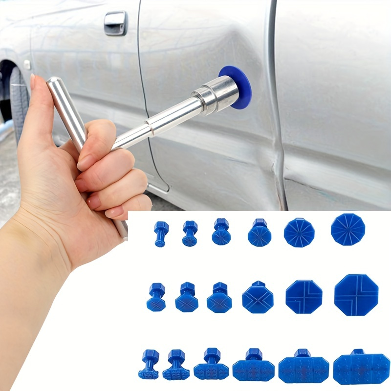 

18-piece Car Dent Repair Kit - Get Professional Results With Our Metal T-handle Puller & Plastic Glue Tabs!