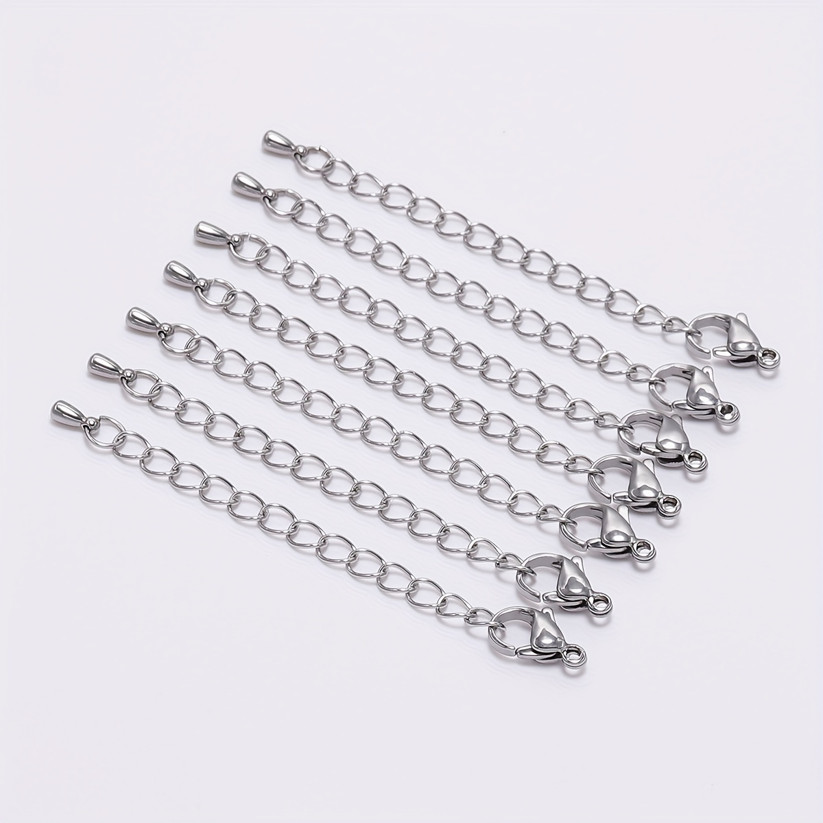 50pcs/lot 50mm Length Extended Extension Tail Chain Silver Color