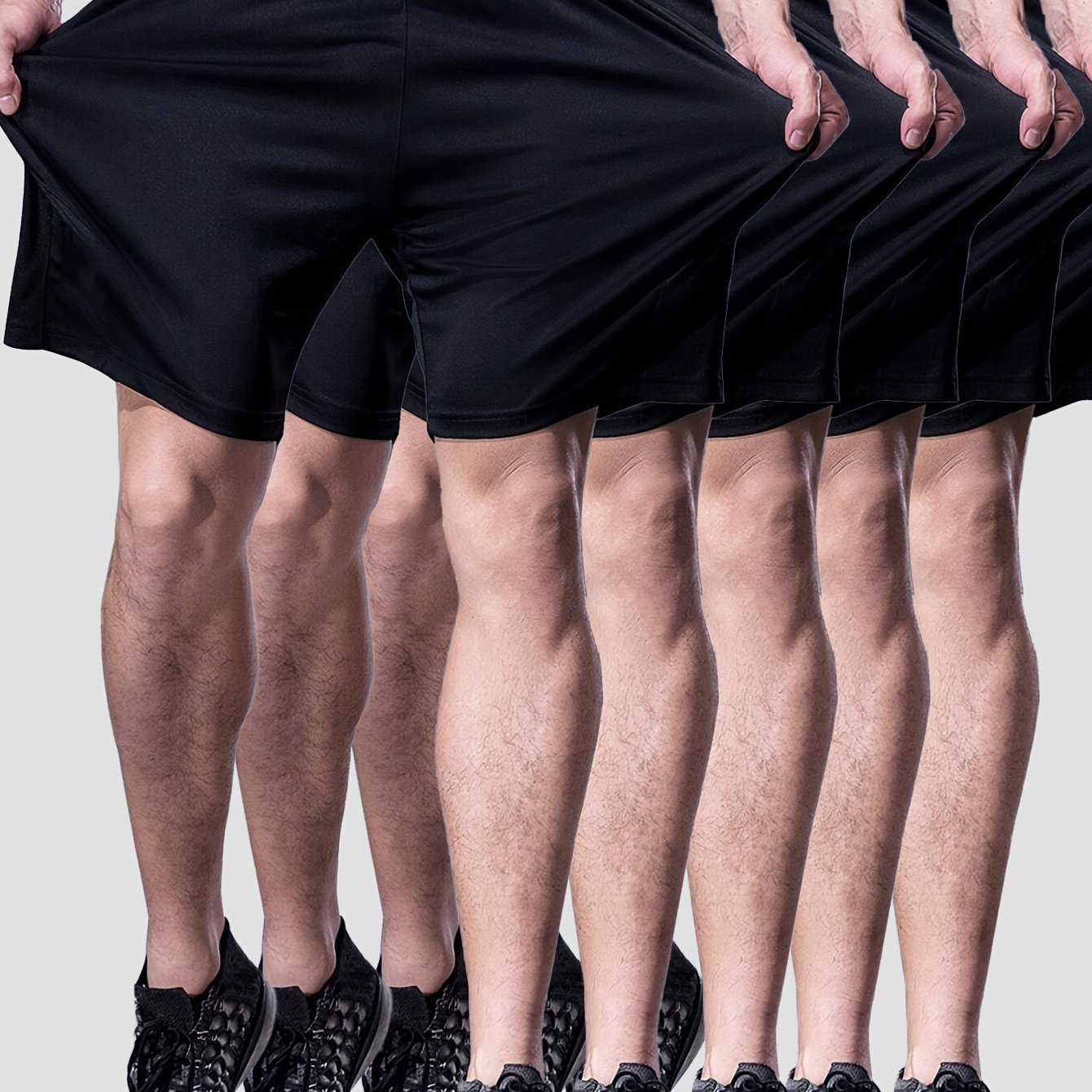 

Ensemble de 5 shorts de sport actifs pour hommes, solides, séchage rapide et extensibles avec cordon de serrage pour l'été, idéals pour le fitness, la course à pied et les activités en extérieur