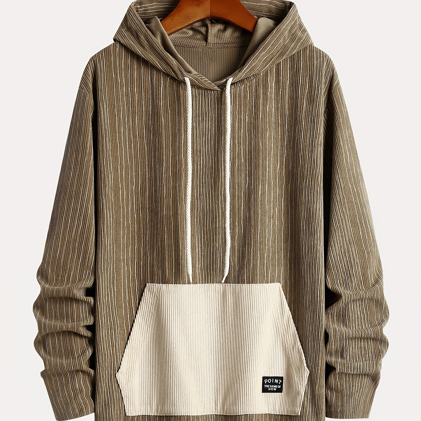 

Men's Casual Striped Hooded Jacket With Pocket - Chic , Polyester, Non-stretch Fabric, Ribbed Texture, Casual Attire, Fall/winter, Casual Outerwear|striped Casualwear|polyester Jacket