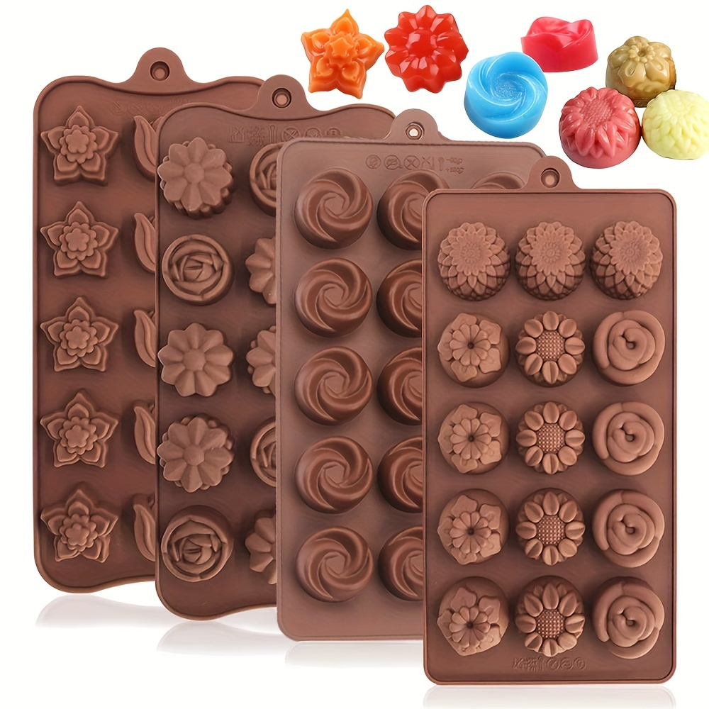 1pc Fudge Molds Candy Molds Bpa Free Silicone Molds Easy Fill Shapes With  Pipette Chocolate Molds - Home & Kitchen - Temu