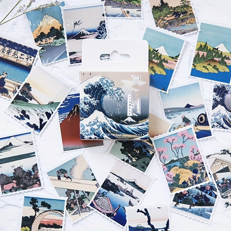 

46pcs Creative Ukiyo Pictures Stickers - Perfect For Diy Scrapbooking, Diary Albums & More!