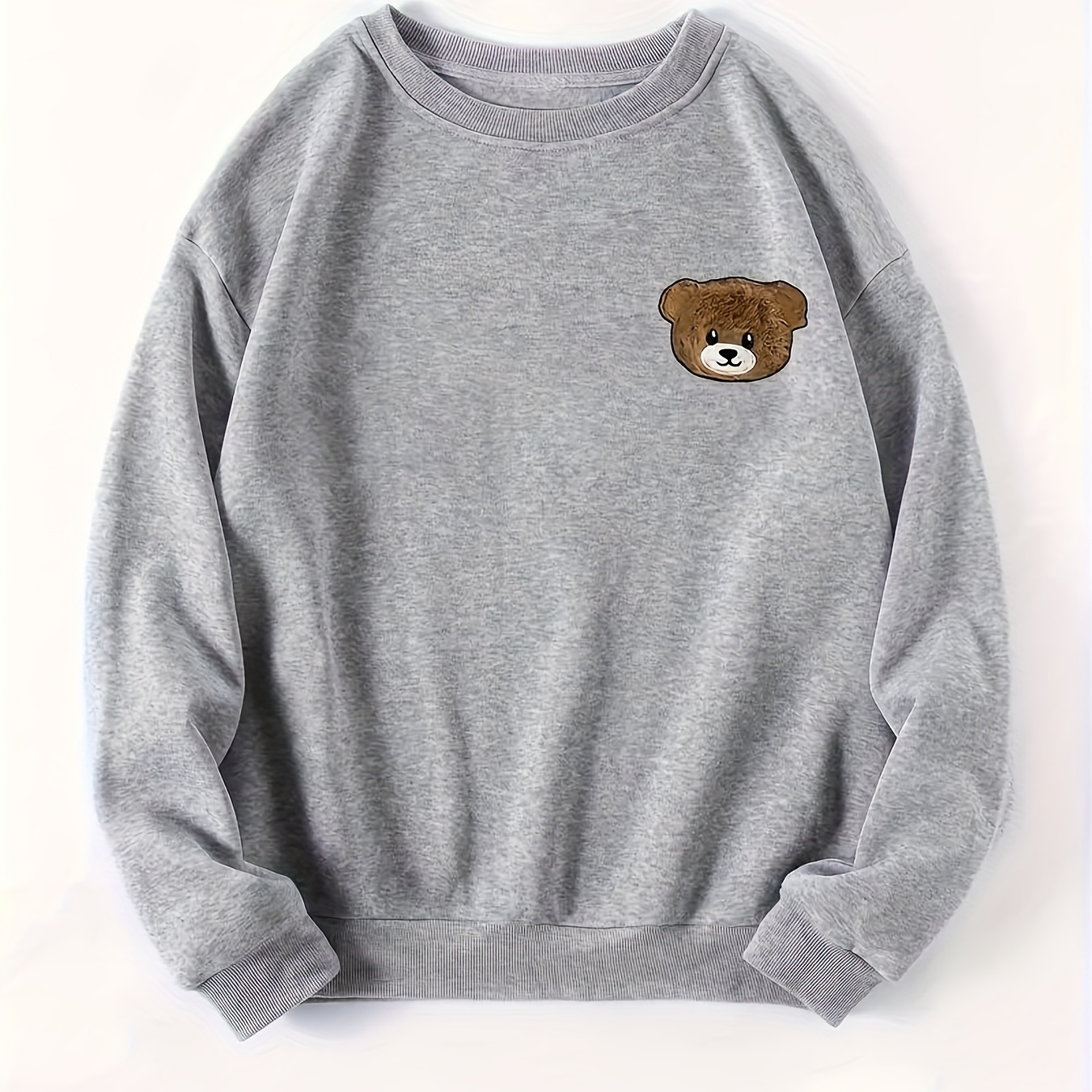 

Adorable , Women's Cute Pullover Sweatshirt - Casual Long Sleeve, Round Neck, Polyester , Machine Washable