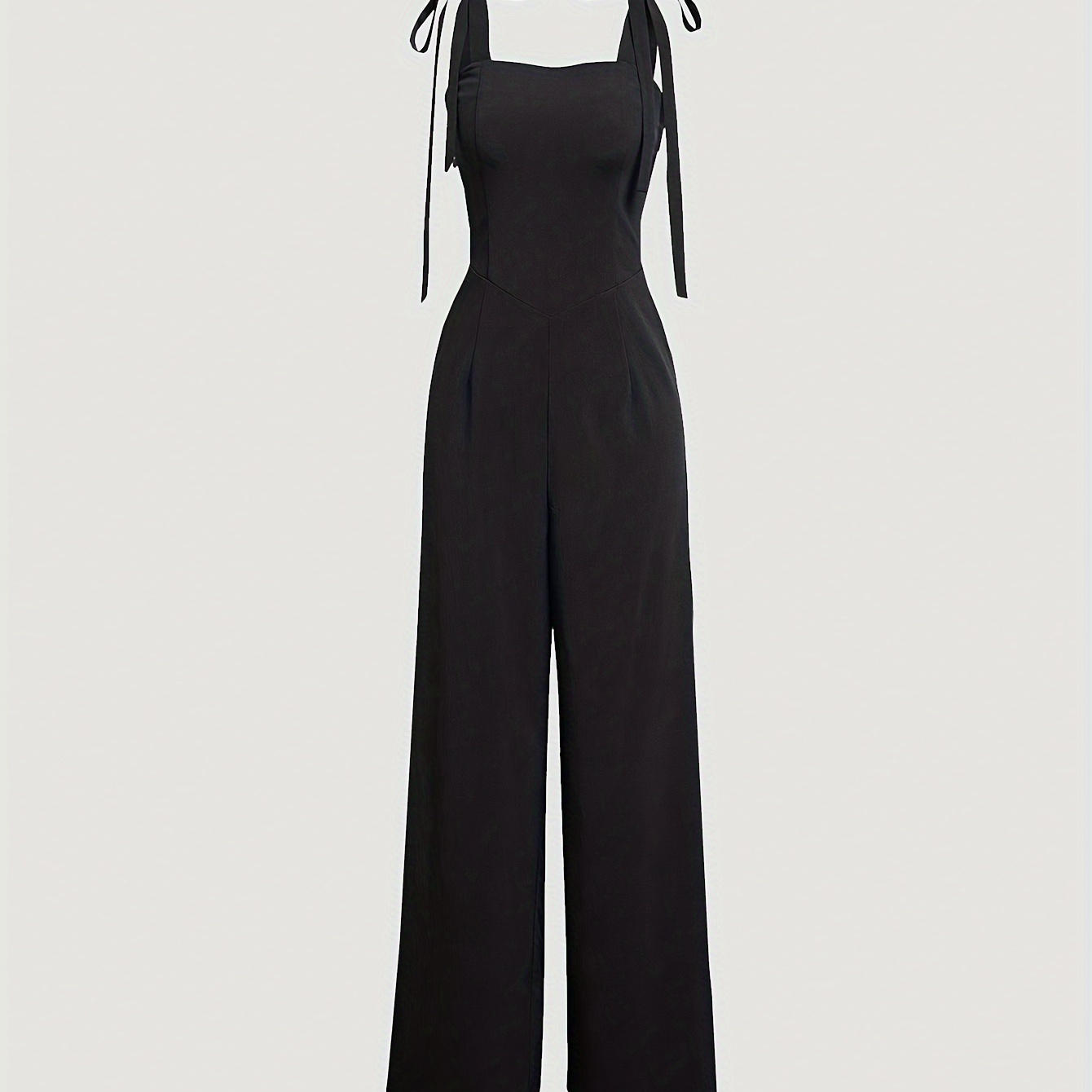 

Knot Strap Wide Leg Jumpsuit, Casual Sleeveless Jumpsuit For , Women's Clothing