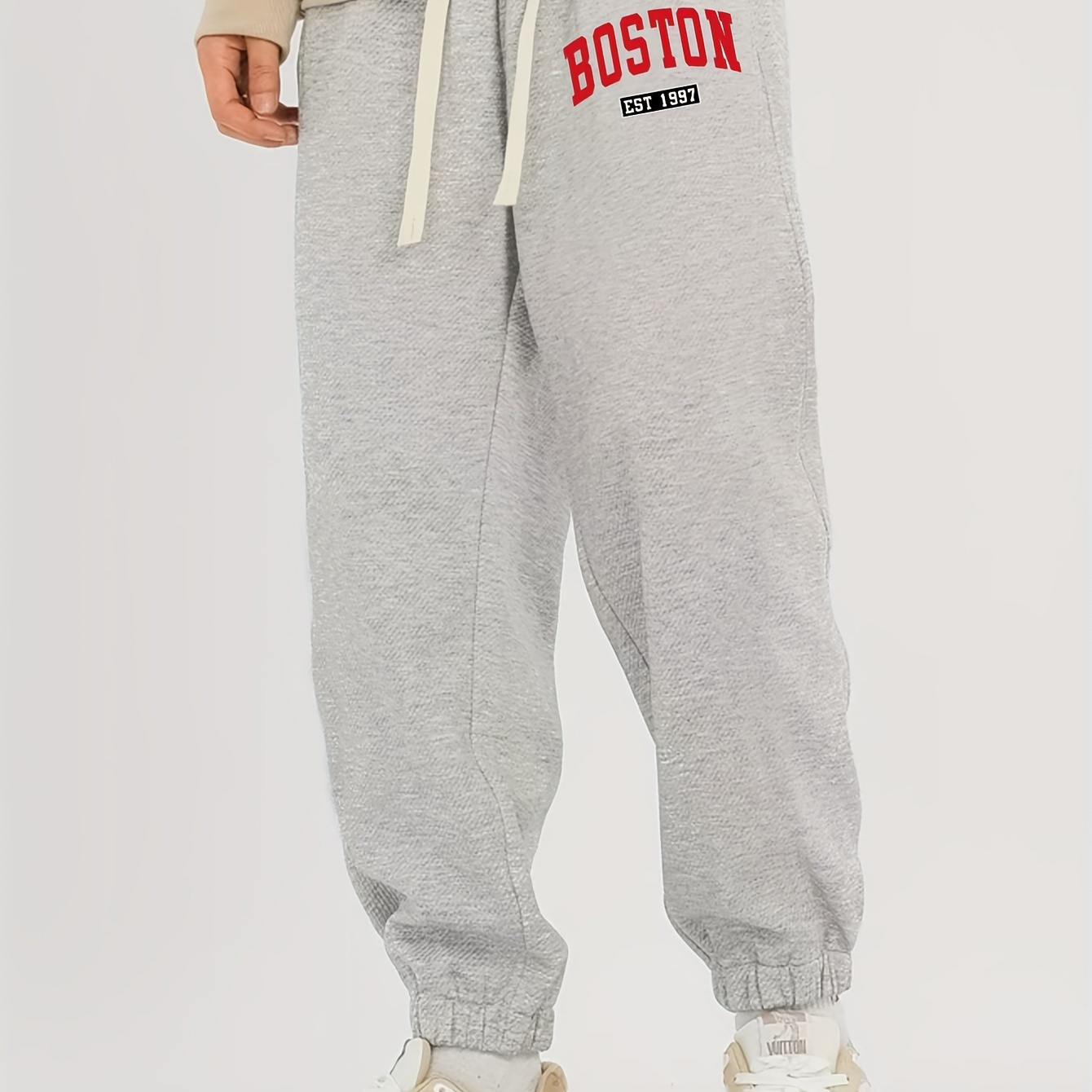 

Plus Size Men's "boston" Graphic Print Sweatpants Fashion Casual Joggers For Spring Fall Winter, Men's Clothing