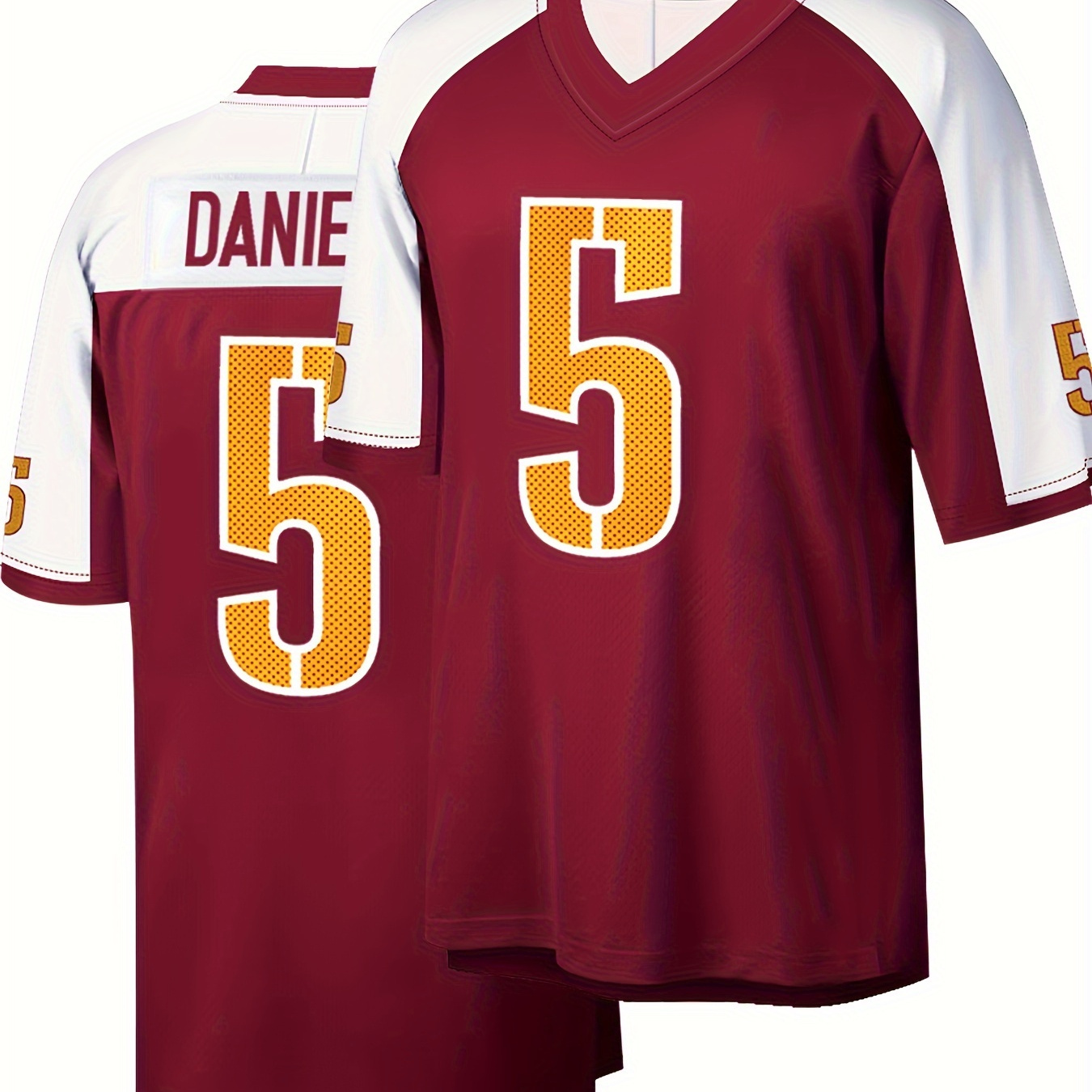 

High-quality #5 's American Football Jersey - Embroidered & Breathable, V-neck, Polyester , Sporty Casual Wear For All