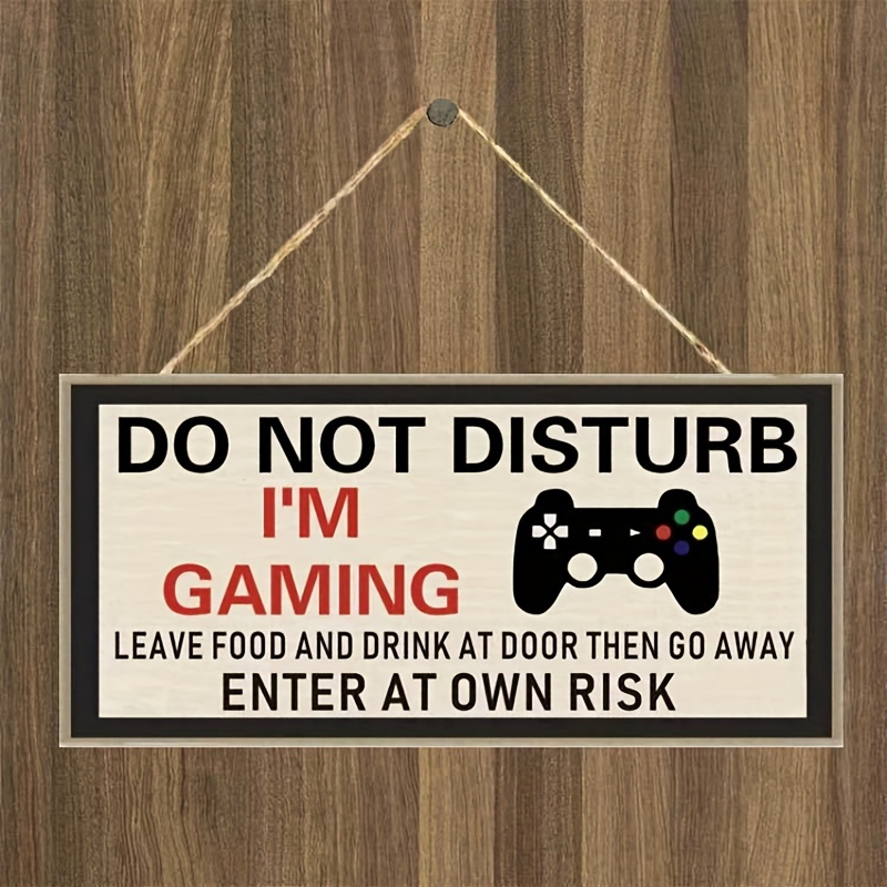 

1pc "do Not Disturb I'm Gaming "bedroom Board Home Decor Wooden Sign Hanging Door Gifts Christmas Birthday Gift For Son Brother Husband