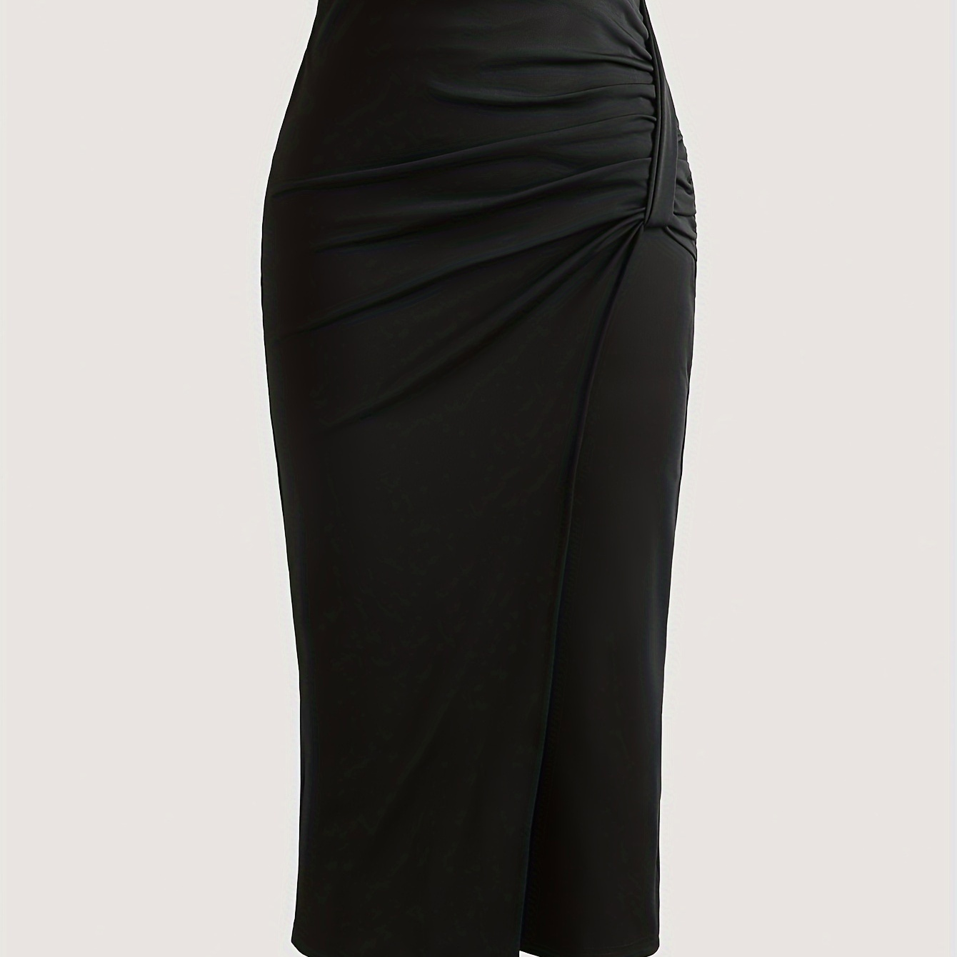

Solid Color Knot Front Skirt, Elegant High Waist Slim Skirt For Office & Work, Women's Clothing