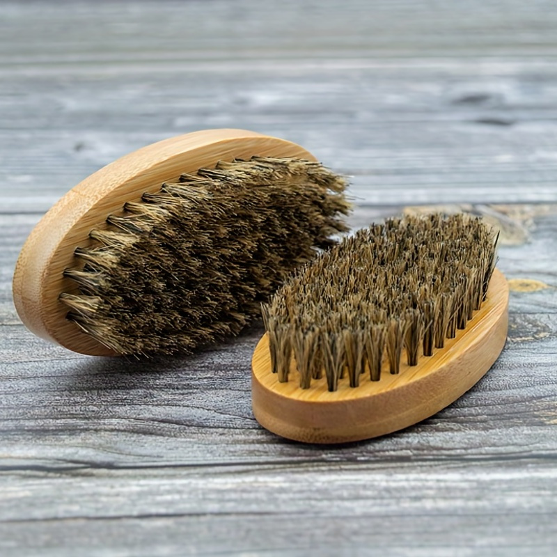 

Soft Bristle Beard Brush With Oval Bamboo Handle - Shape And Style Your Beard And Mustache With Ease