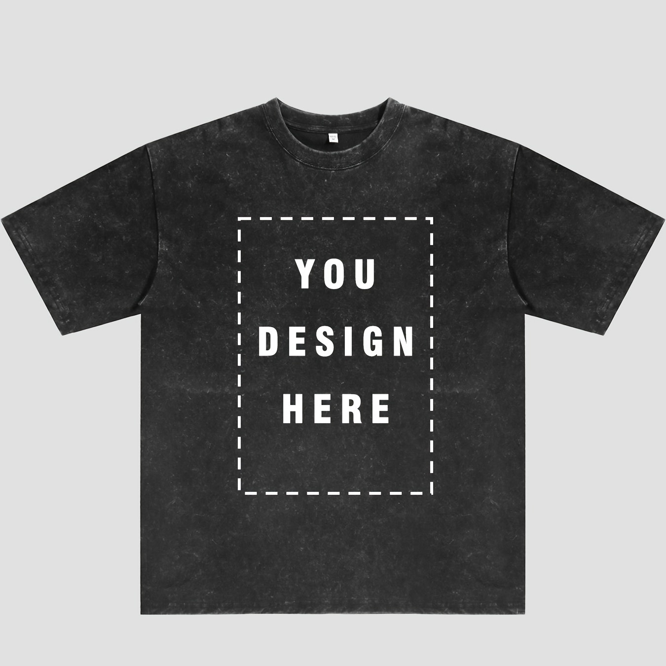 

[customized Product] Personalized Men's Fashion Brand Boutique 230g Thick Cotton Customized -, Fashionable Retro Wax Printed Old Short Sleeve Round Neck T-shirt, Customizable With Favorite Patterns