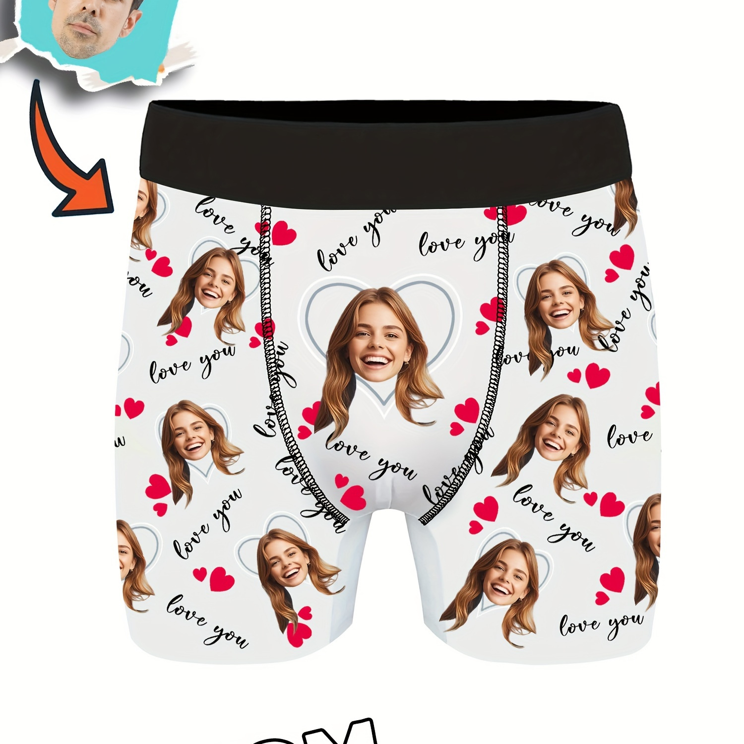 

Custom Face Boxers With Picture, Personalized Photo Boxers, Funny Underwear With Face, Funny Gag Gifts For Dad/husband/boyfriend