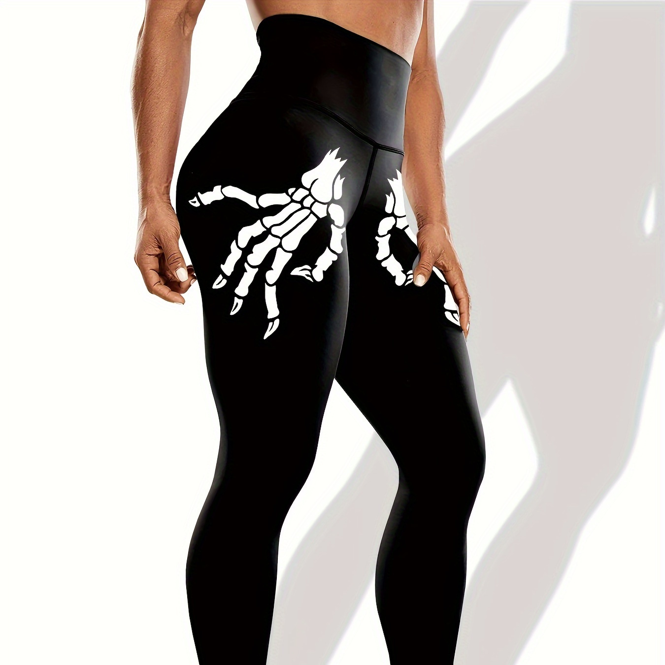 Skeleton Hands Butt Lifting Yoga Pants High Stretch Running - Temu