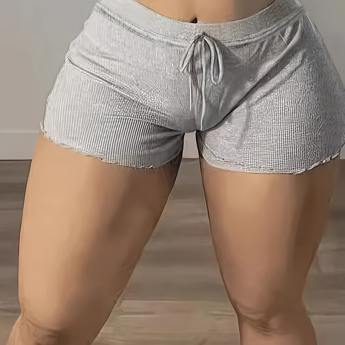 

Solid Color Tie Waist Shorts, Casual Shorts For Spring & Summer, Women's Clothing