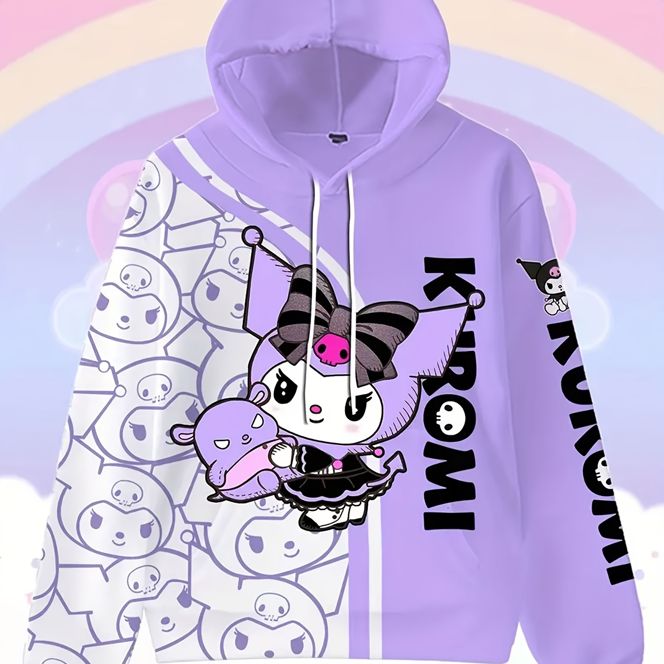 

Sanrio Hello Kitty Hoodie - Cute 3d Ear Design, Long Sleeve Pullover With Pockets, Casual Fashion For