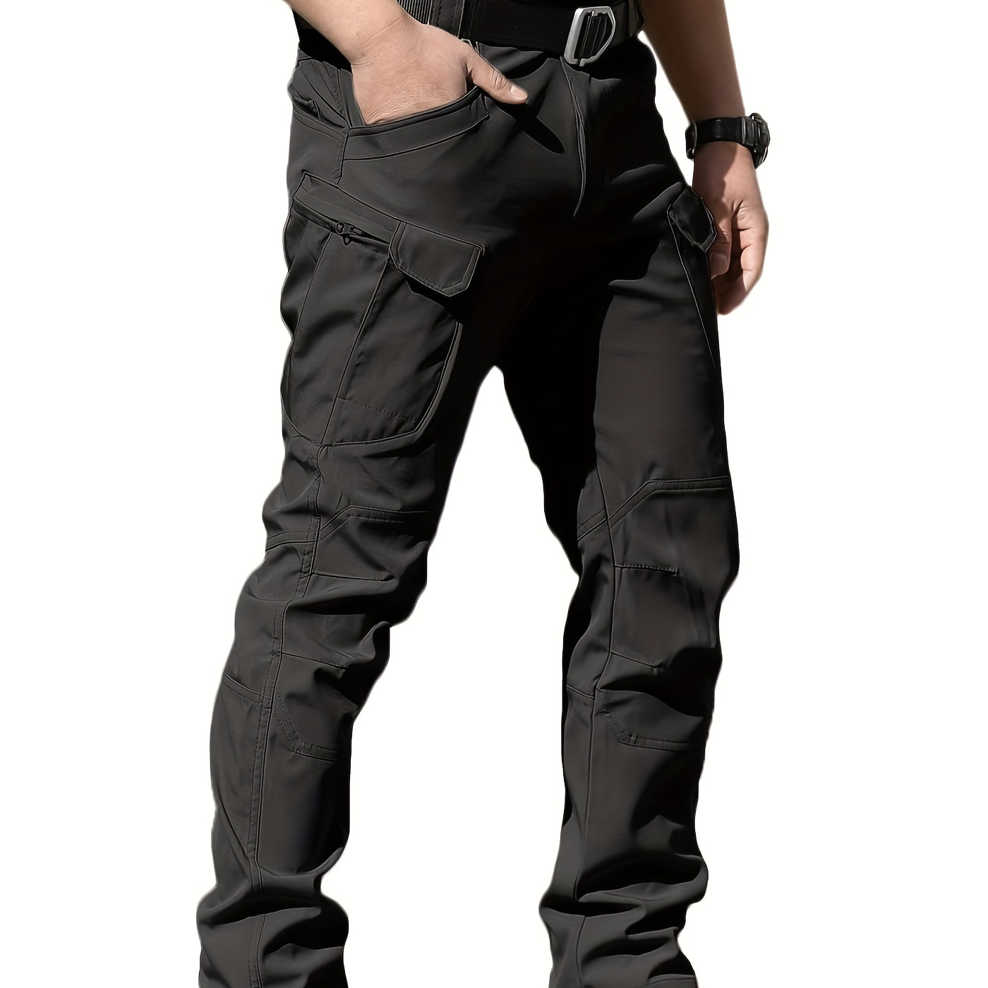 

Men's Cargo Pants, Water-proof Tactical Pants, Lightweight Wear-resistant Hiking Pants, Trousers With Multi Pockets ( No Belt ), Suitable For All Seasons