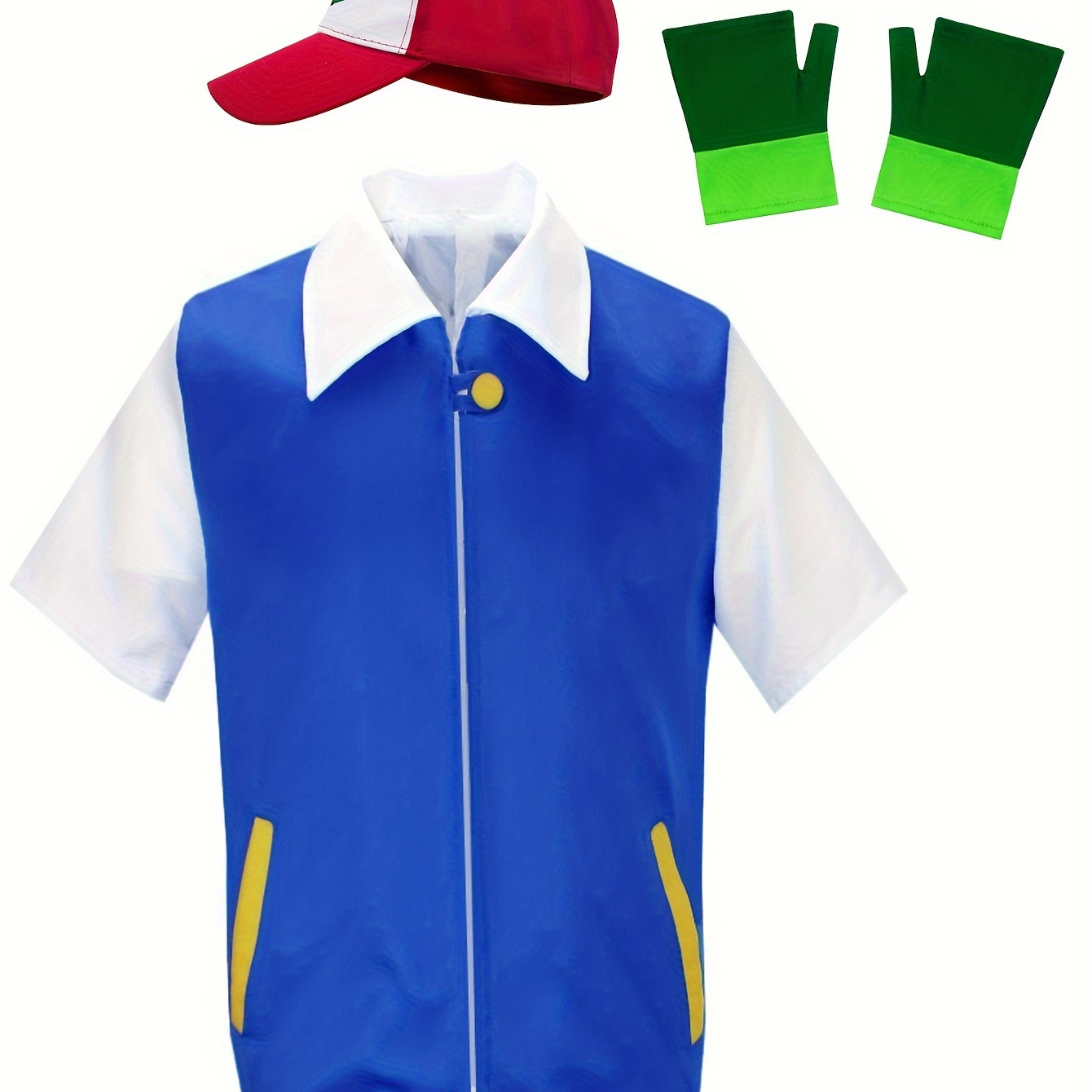 

Boys Anime Character Clothes, Halloween Anime Trainer Character Outfit, Jacket, Hat And Gloves, Party Funny Outfit For Boys And Girls