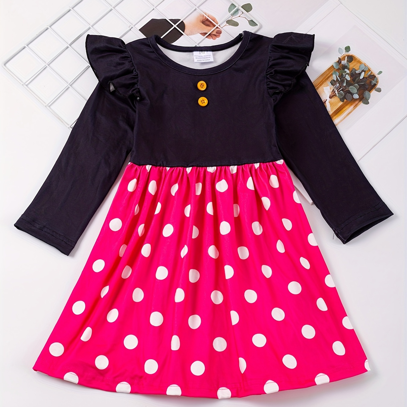 Toddler Girls Polka Dot Puffy Tutu Play Dress Kids Belted Princess ...