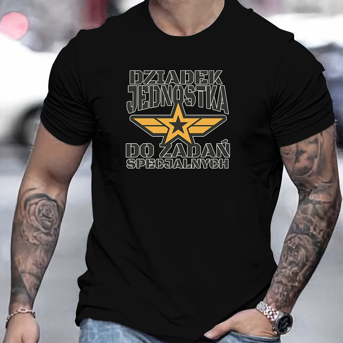 

Polish Grandpa Unit... Print Tee Shirt, Tees For Men, Casual Short Sleeve T-shirt For Summer