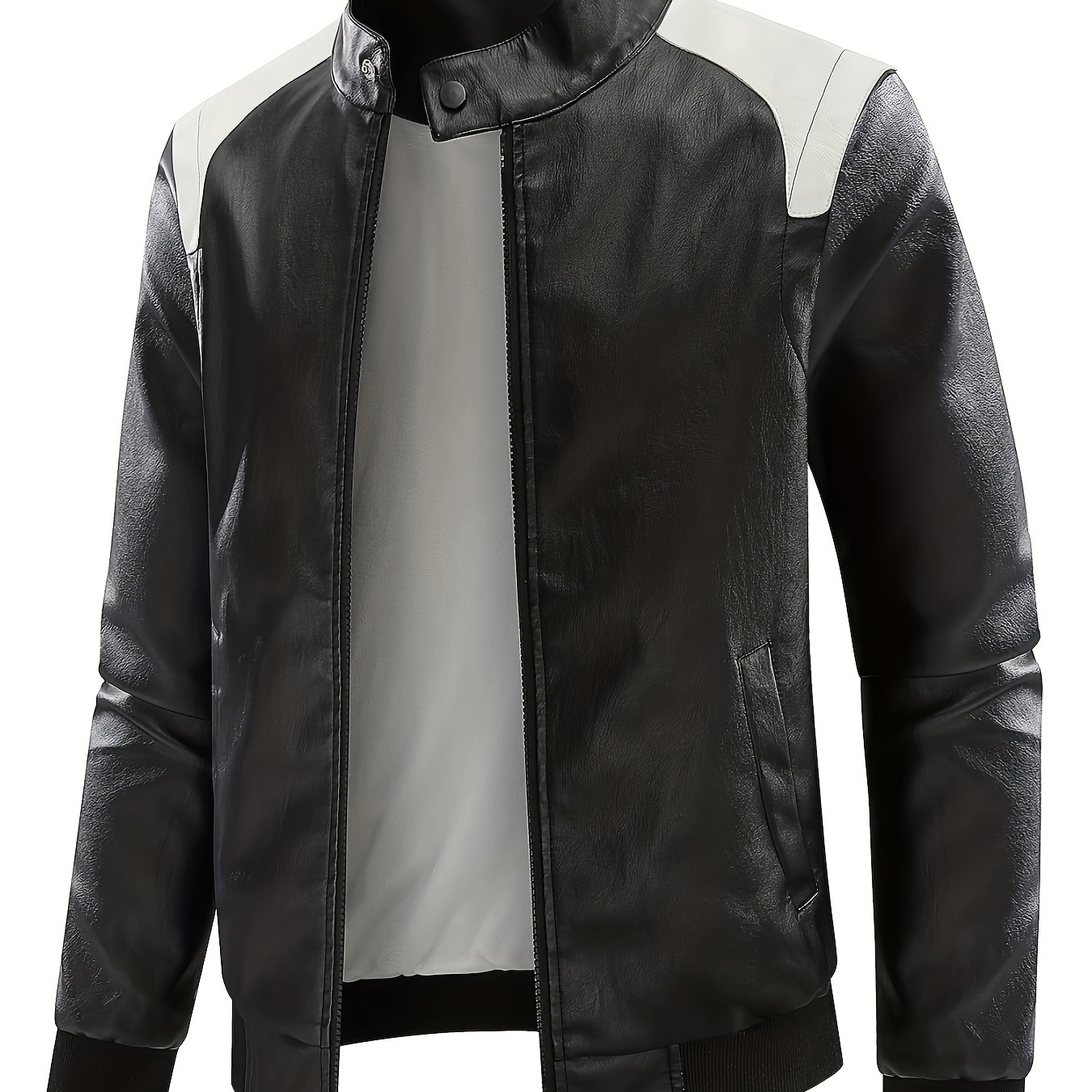 

Mens Stand Collar Jacket Motorcycle Lightweight Jacket