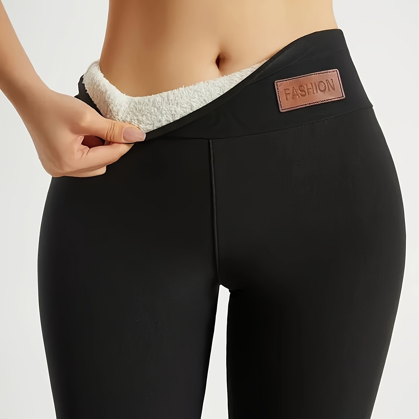 

Sports Fitness Warm And Fleece Lined Tights, Long High Waist Trousers