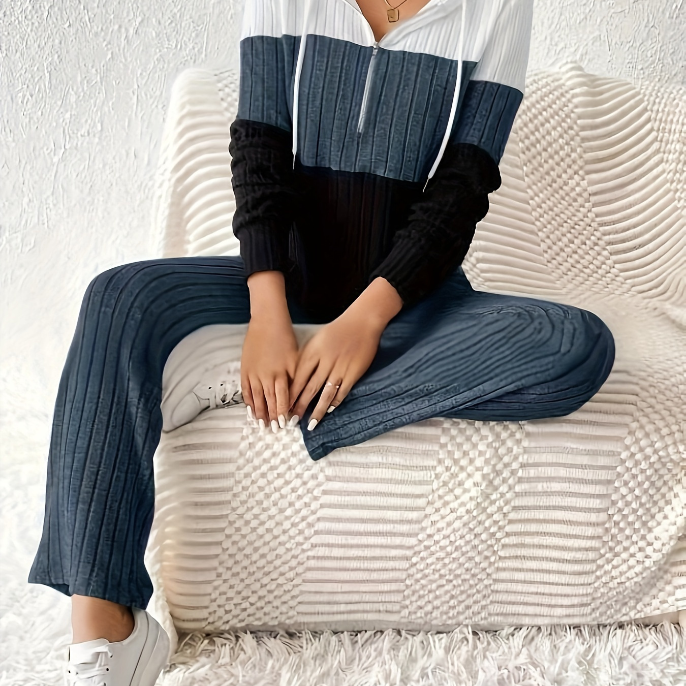 

Women's Hooded , Polyester Elastane , , Long Sleeve Top And -leg Pants Set For Fall/