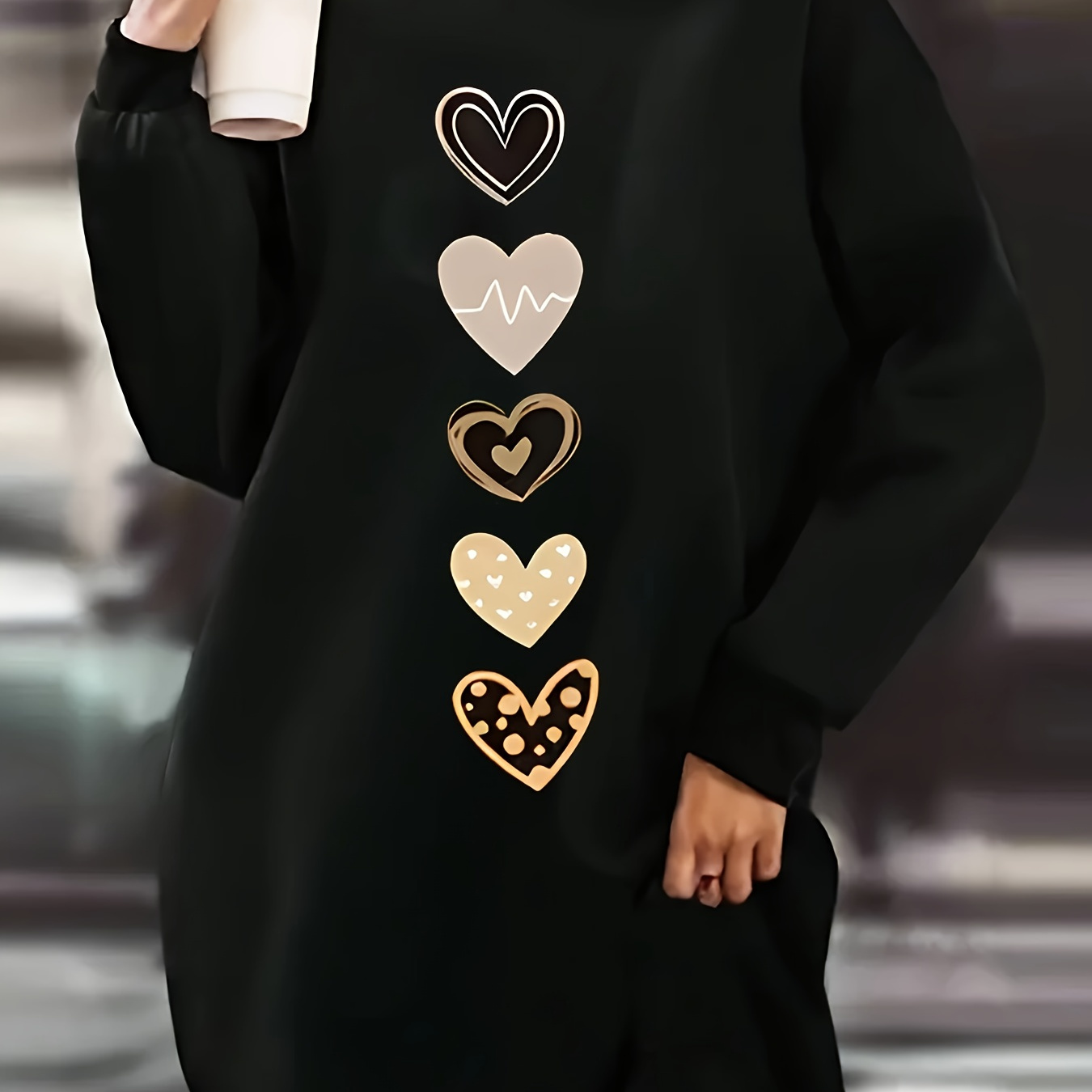 

's Long Mid-length Sweatshirt , 100% Knit , Fit Pullover