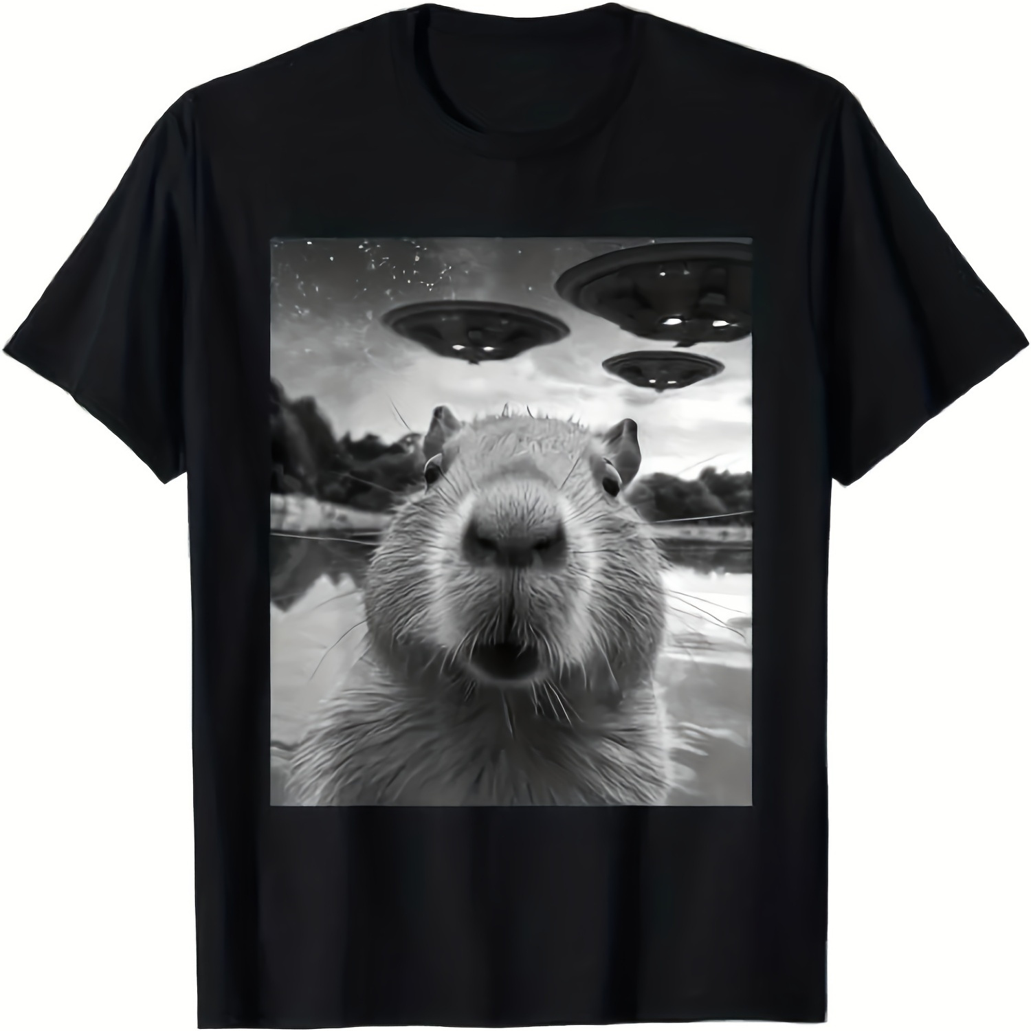 

Capybara Cotton T-shirt Men's Black 180g