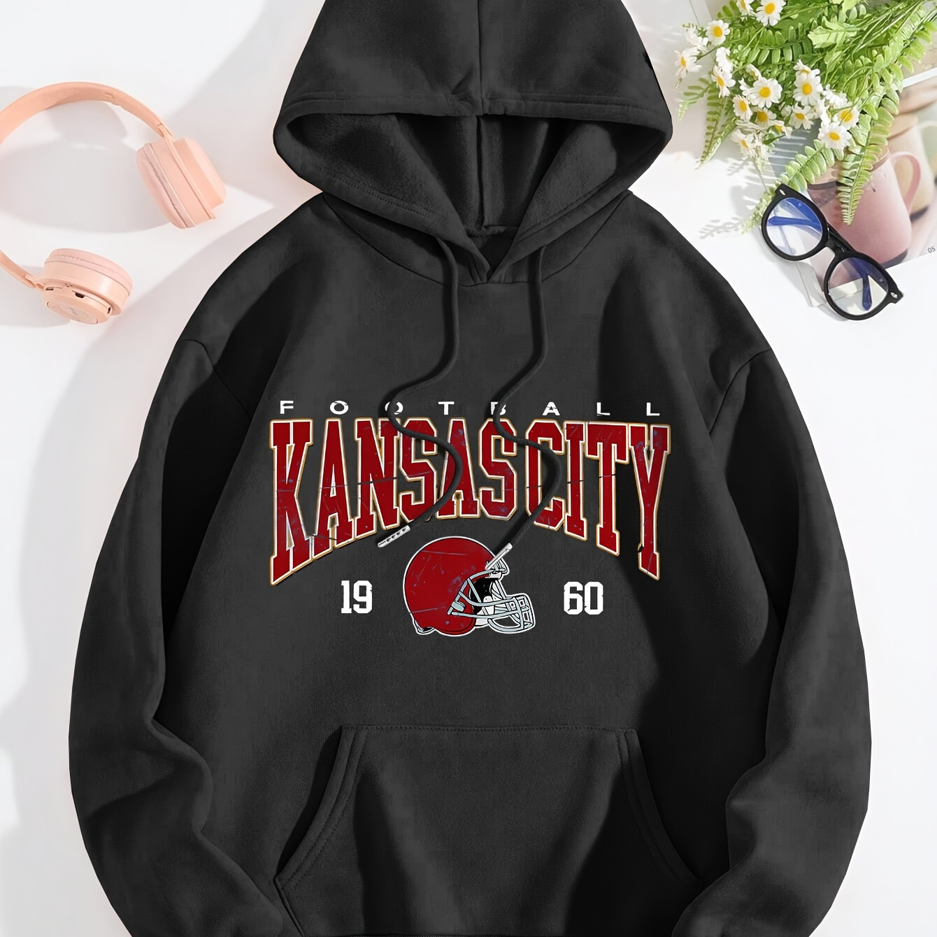 

Hoodie, Drawstring Casual Hoodie Sweatshirt For Winter And Fall, Women's Clothing