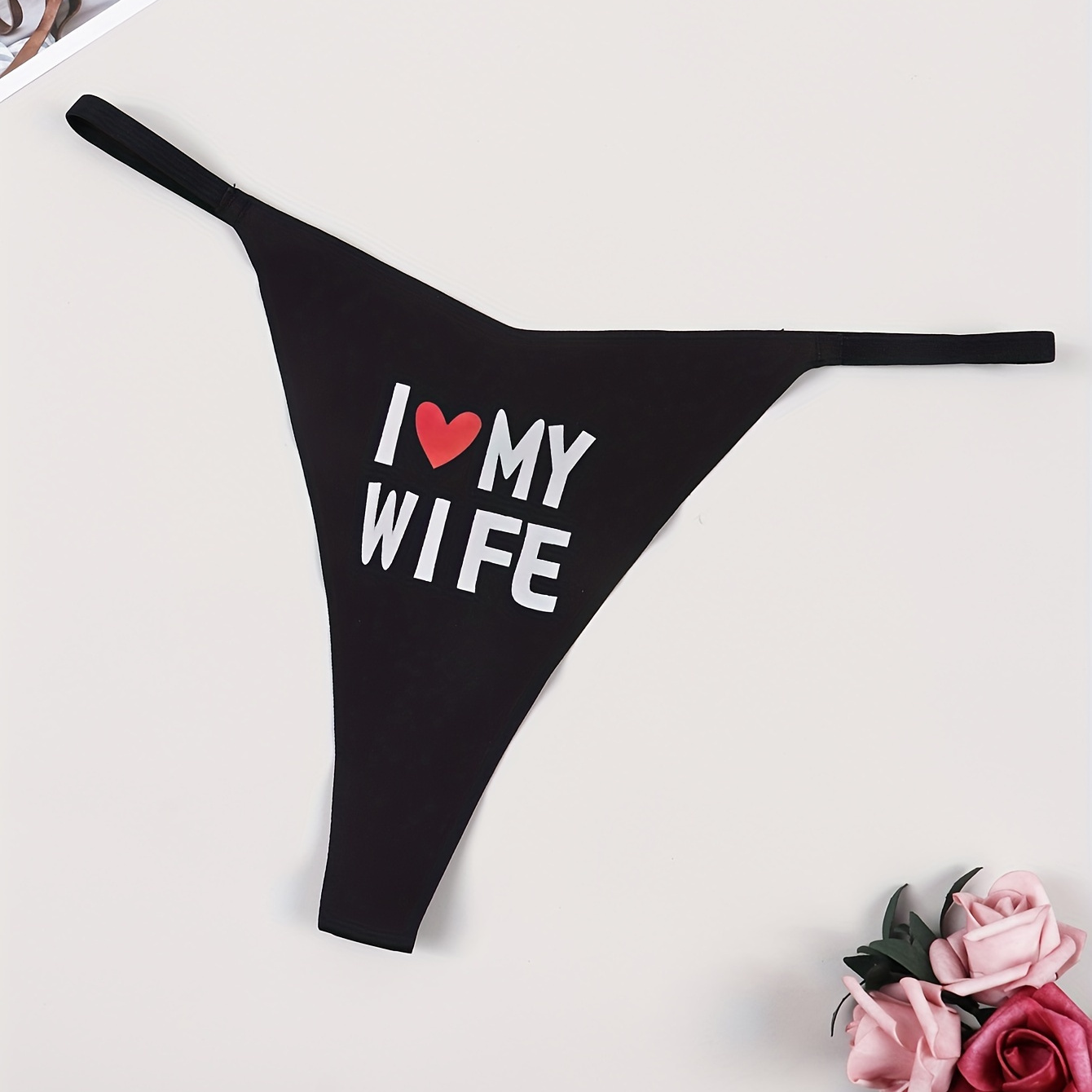 Heart Wife Print Thongs Hot V String Low Waist Intimates - Temu Slovakia