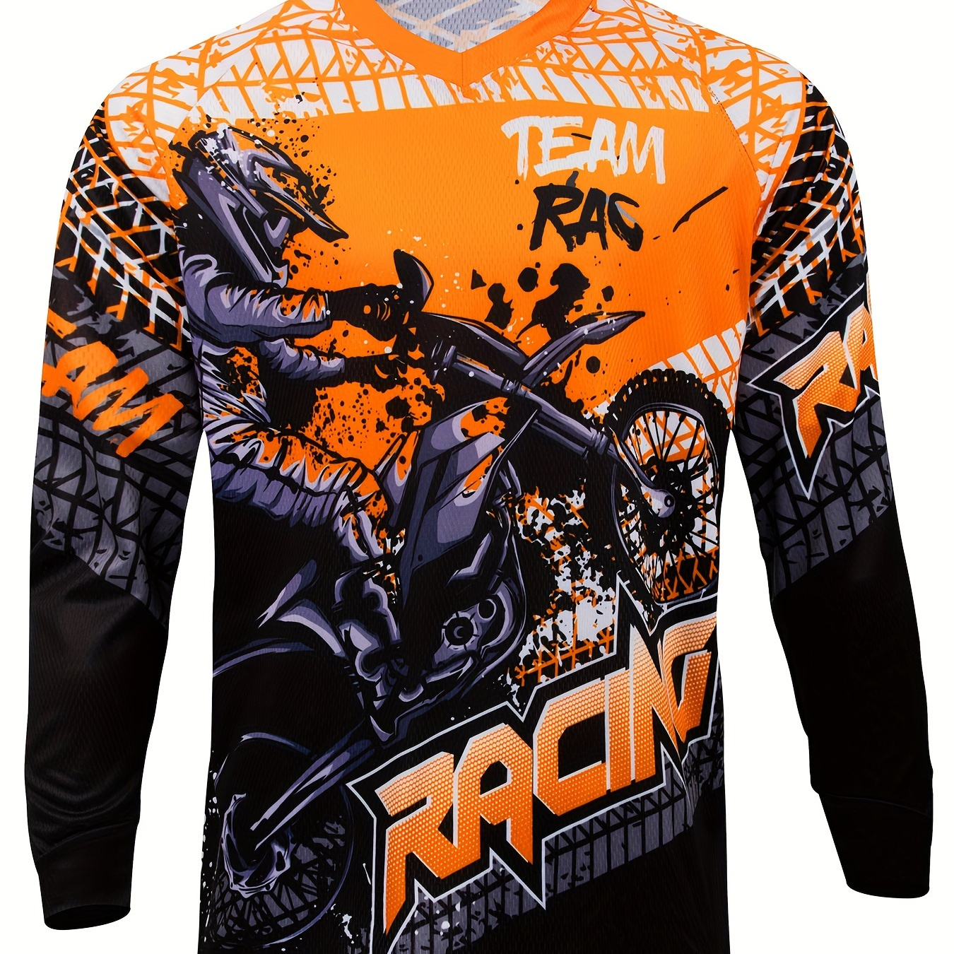 

Men's Breathable Cycling Jersey - Quick-dry, Moisture-wicking Long Sleeve Mtb Shirt For Downhill & Motocross Racing