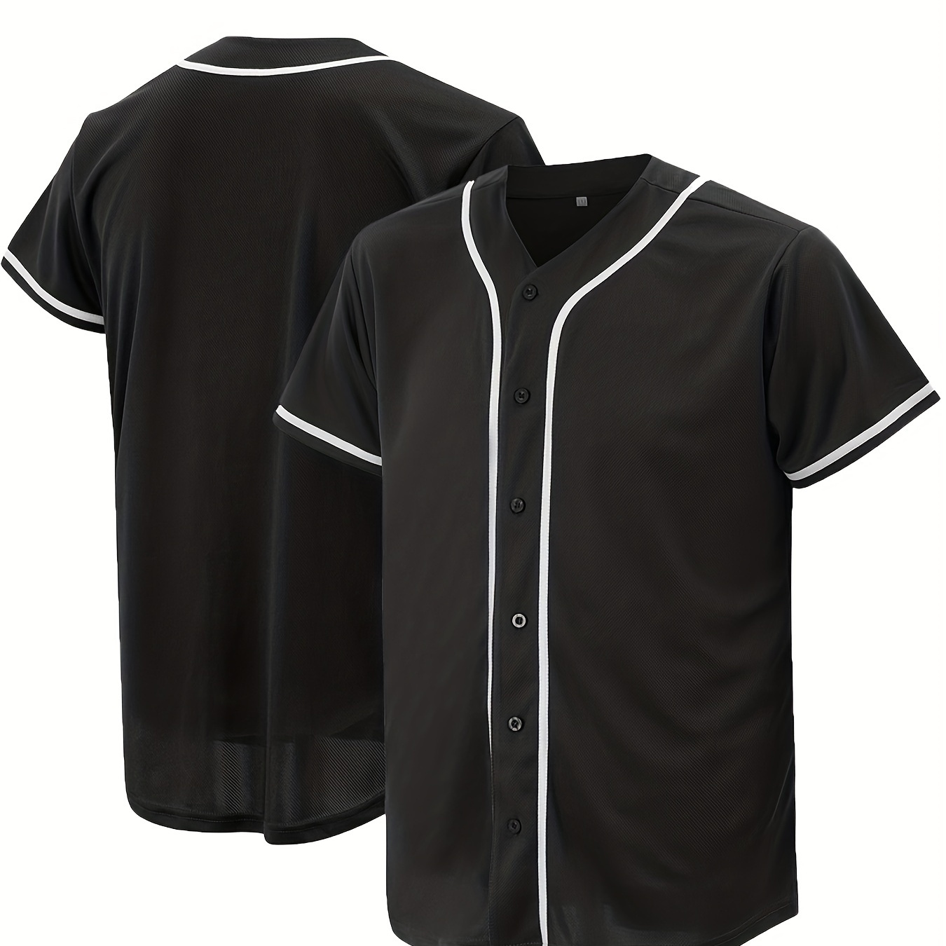 

Men's Blank Baseball Jerseys Plain Casual Short-sleeved Button T-shirts, Simple Fashion Sports Uniform Tops