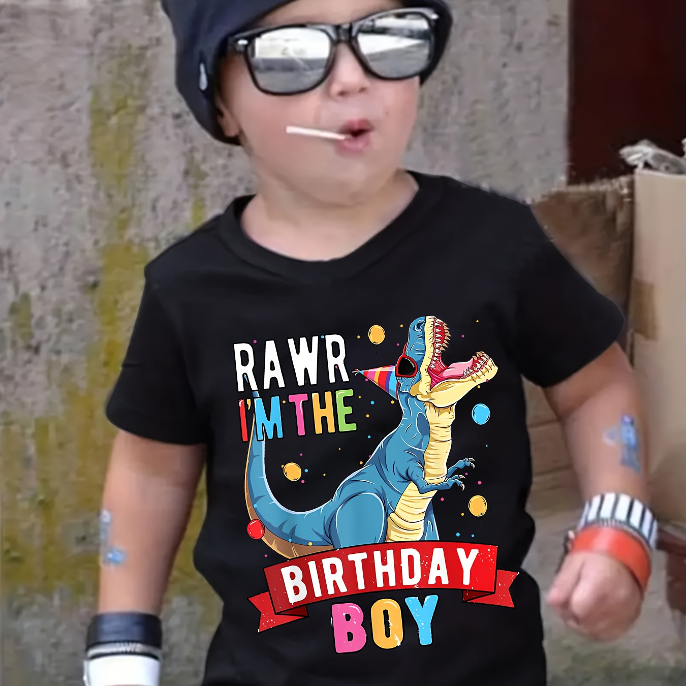 

I'm The Birthday Boy Print Crew Neck T-shirt For Boys, Casual Short Sleeve Top, Boy's Clothing For Summer Daily Wear