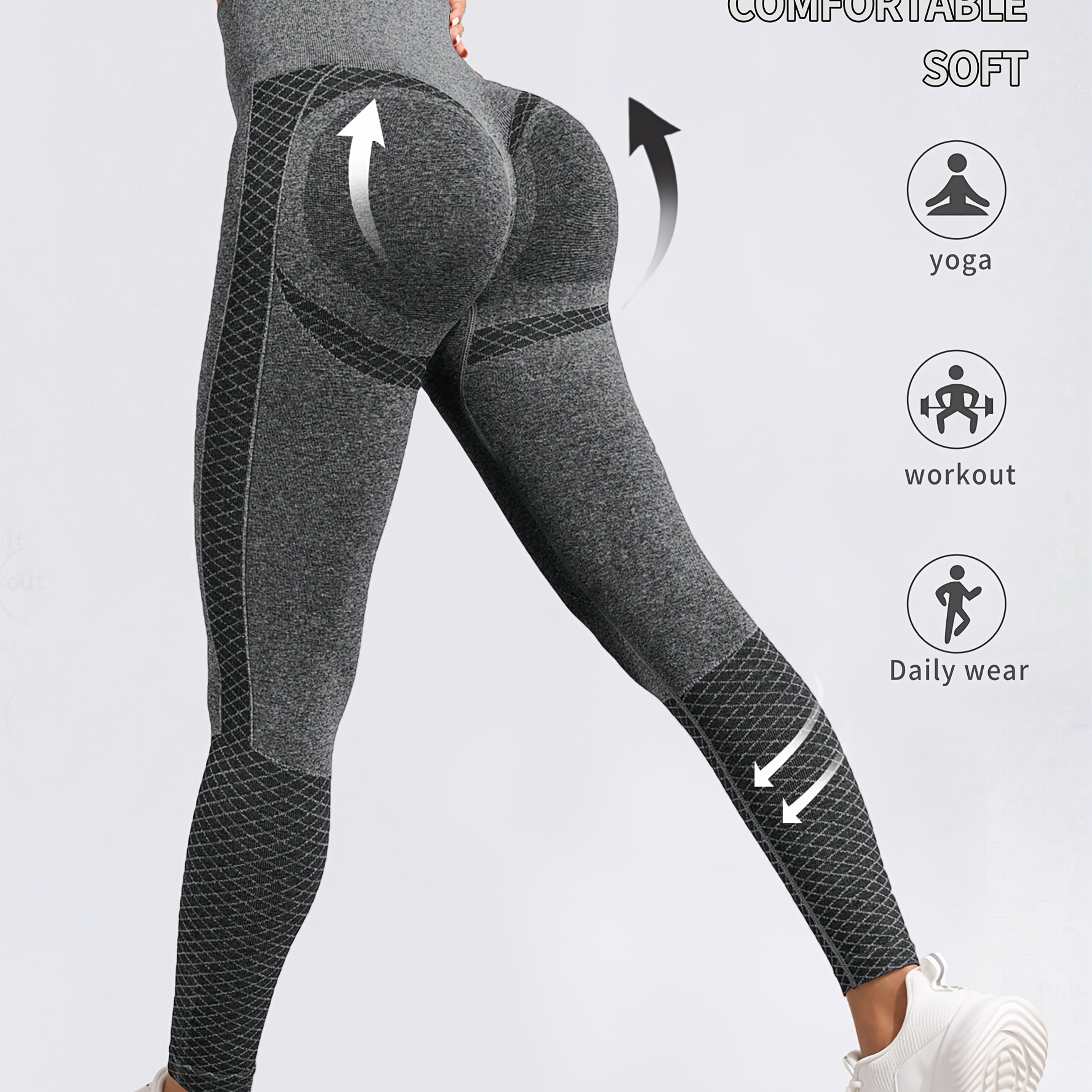 

High Waist Butt Lifting Yoga Pants For Women - Seamless Fit, Comfortable And Stylish, For Sports