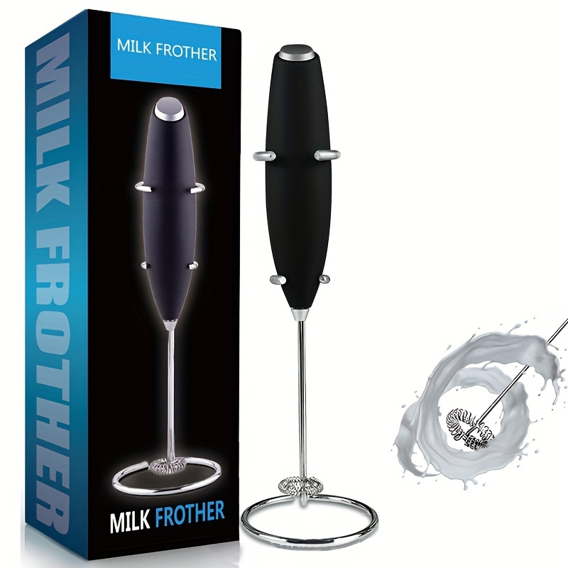 1pc Stainless Steel Milk Frother With Sleek Stand Handheld Coffee And Drink  Mixer For Smooth And Frothy Results - Home & Kitchen - Temu