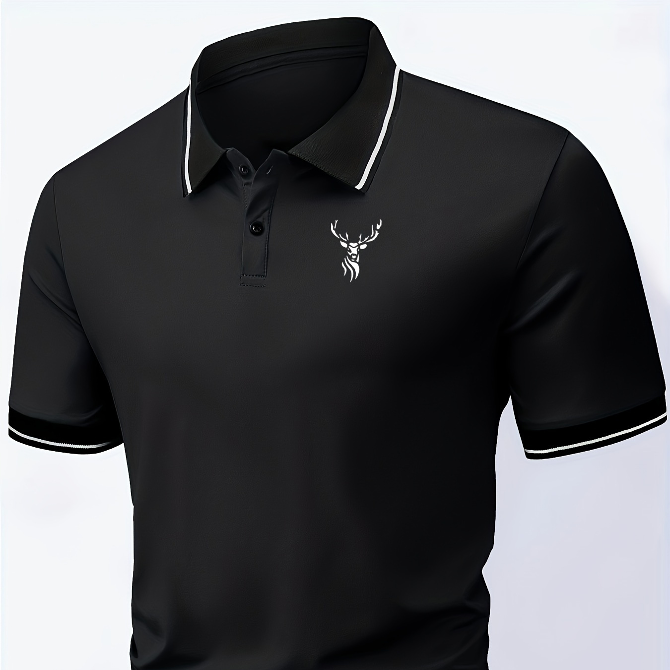 

Bull Pattern Print Men's Summer Breathable Golf Lapel Short Sleeve Shirts Sports Top For Athletic Gym Bodybuilding Workout Running Training Men's Clothing