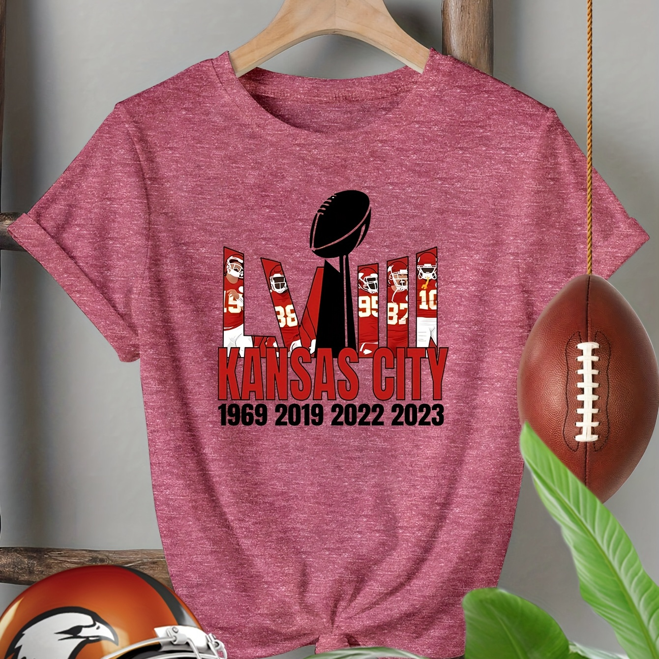 

-inspired -shirt For Women - Casual Crew Neck, Short Sleeve With Player & " 1960-2023" Print, Breathable Polyester , Machine Washable