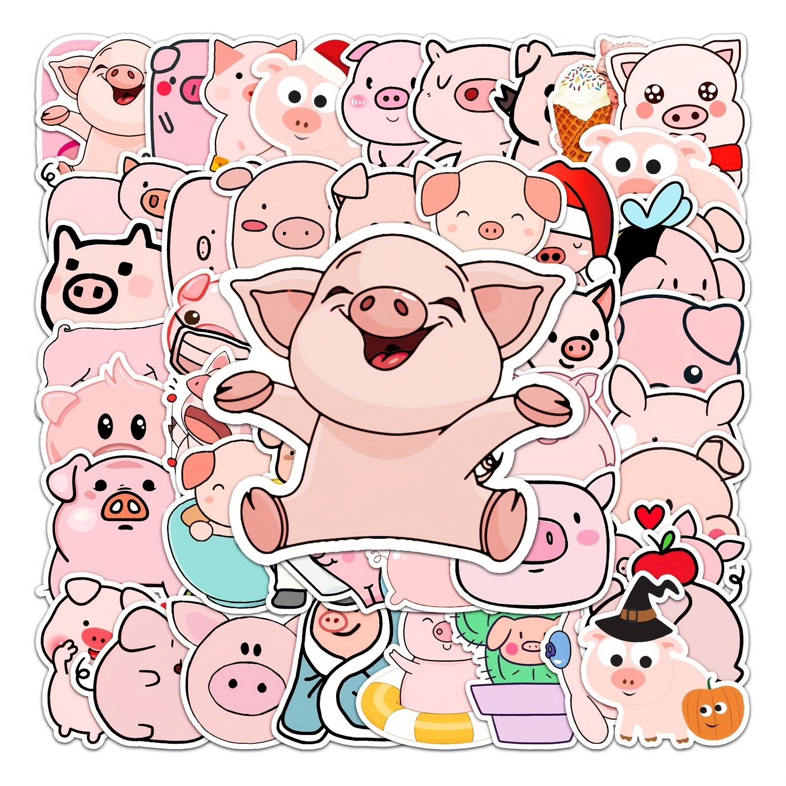 Cute Cool Silly Panda Pig Frog Fruit Bubble Stickers Three - Temu