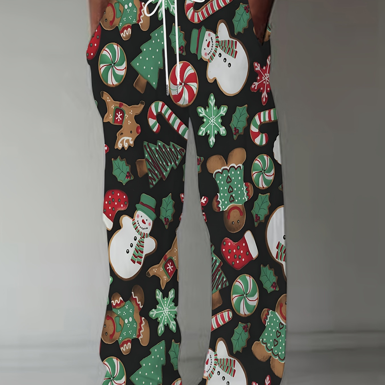

Christmas 3d Print Pants - Fit, Drawstring, Straight Leg