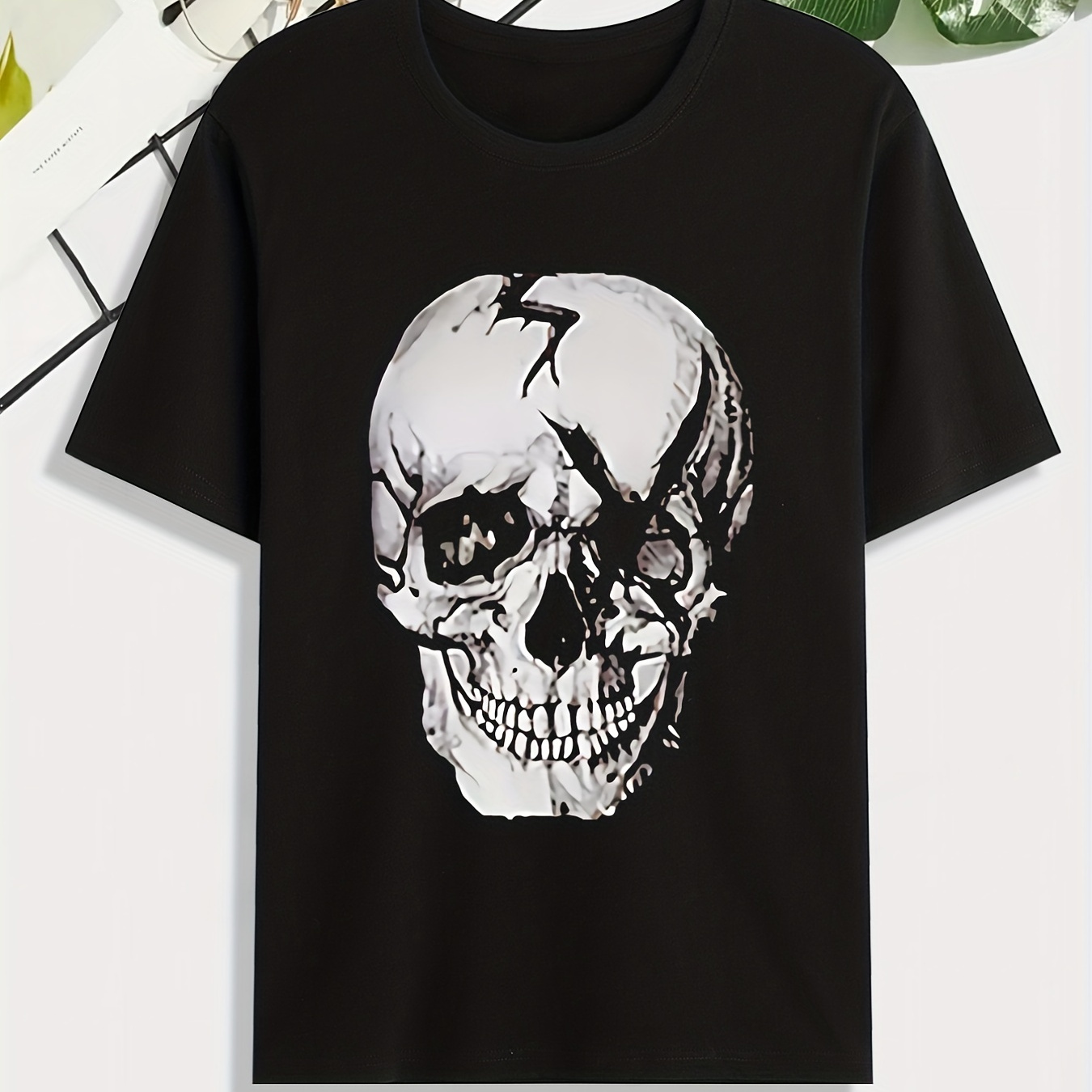 Pirate Skull Print Tee Shirt, Tee For Men, Casual Short Sleeve T-shirt For  Summer Spring Fall, Tops As Gifts - Temu