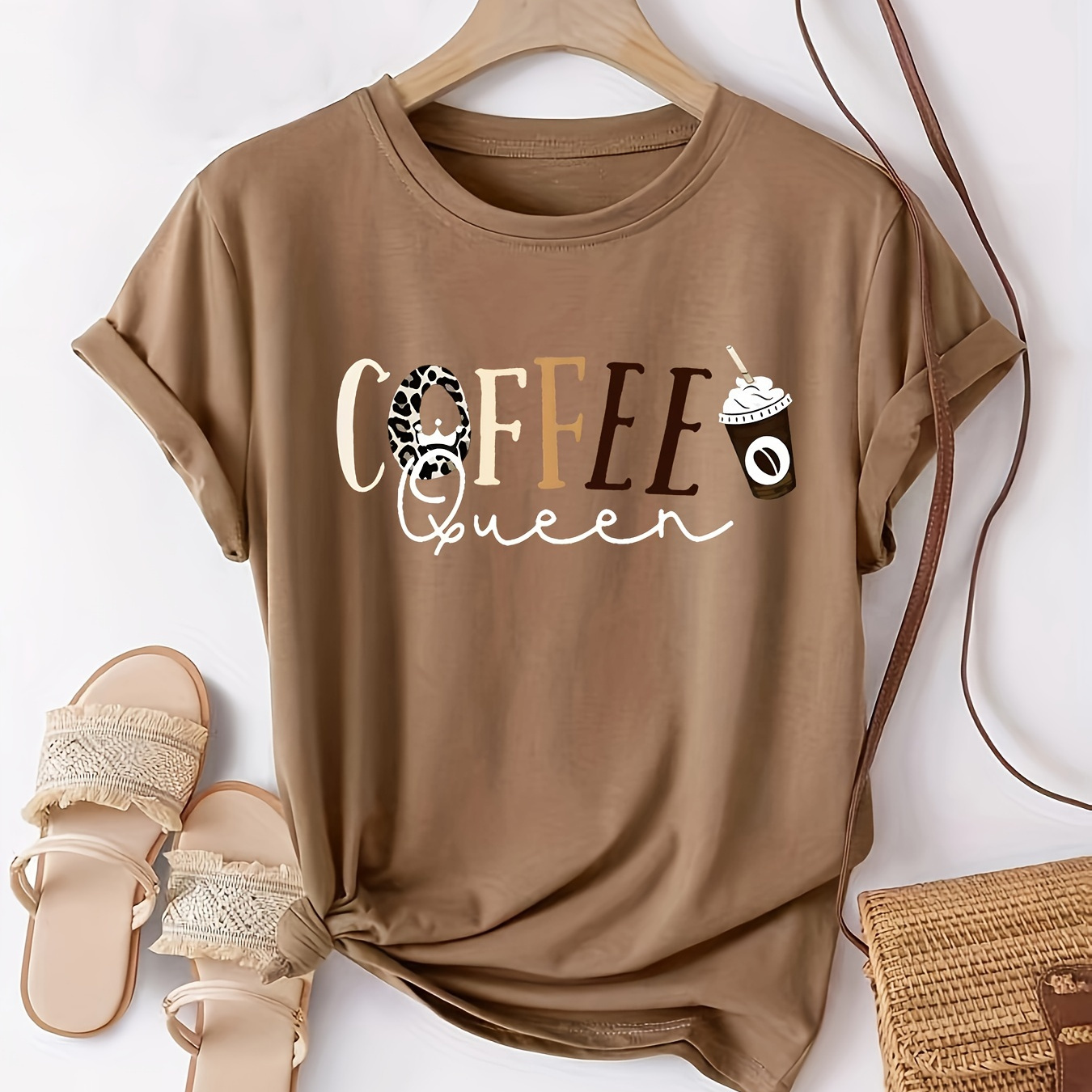 

Print T-shirt, Casual Crew Neck Short Sleeve Top For , Women's Clothing, Style, All//all