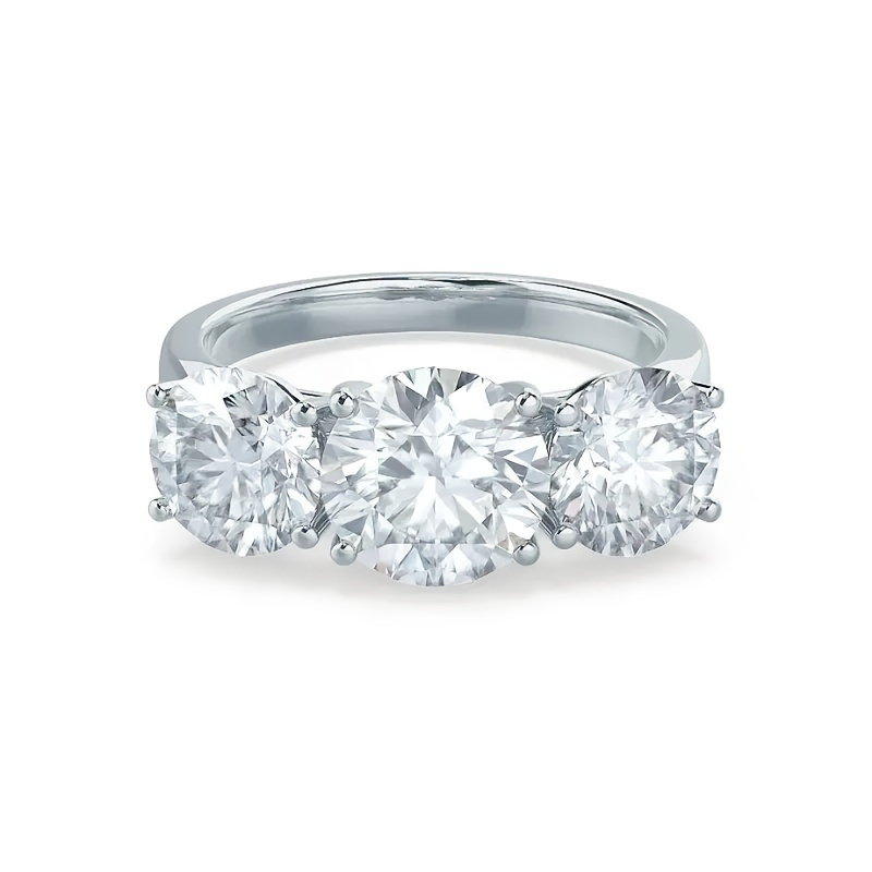 

Luxury White 3 Zircon Ring Women Wedding Jewelry Nice Gift