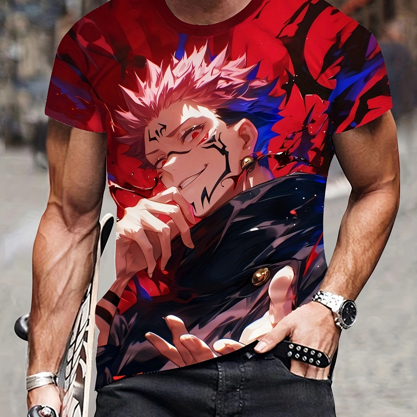 

Men's Cool Short Sleeve Crew Neck T-shirt, Casual As Gift