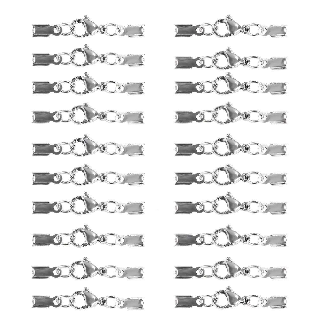 

20pcs Stainless Steel Rope Buckle Clip Lobster Clasp Combination Necklace Tail Buckle Jewelry Accessories Jewelry Material Stainless Steel Necklace Buckle