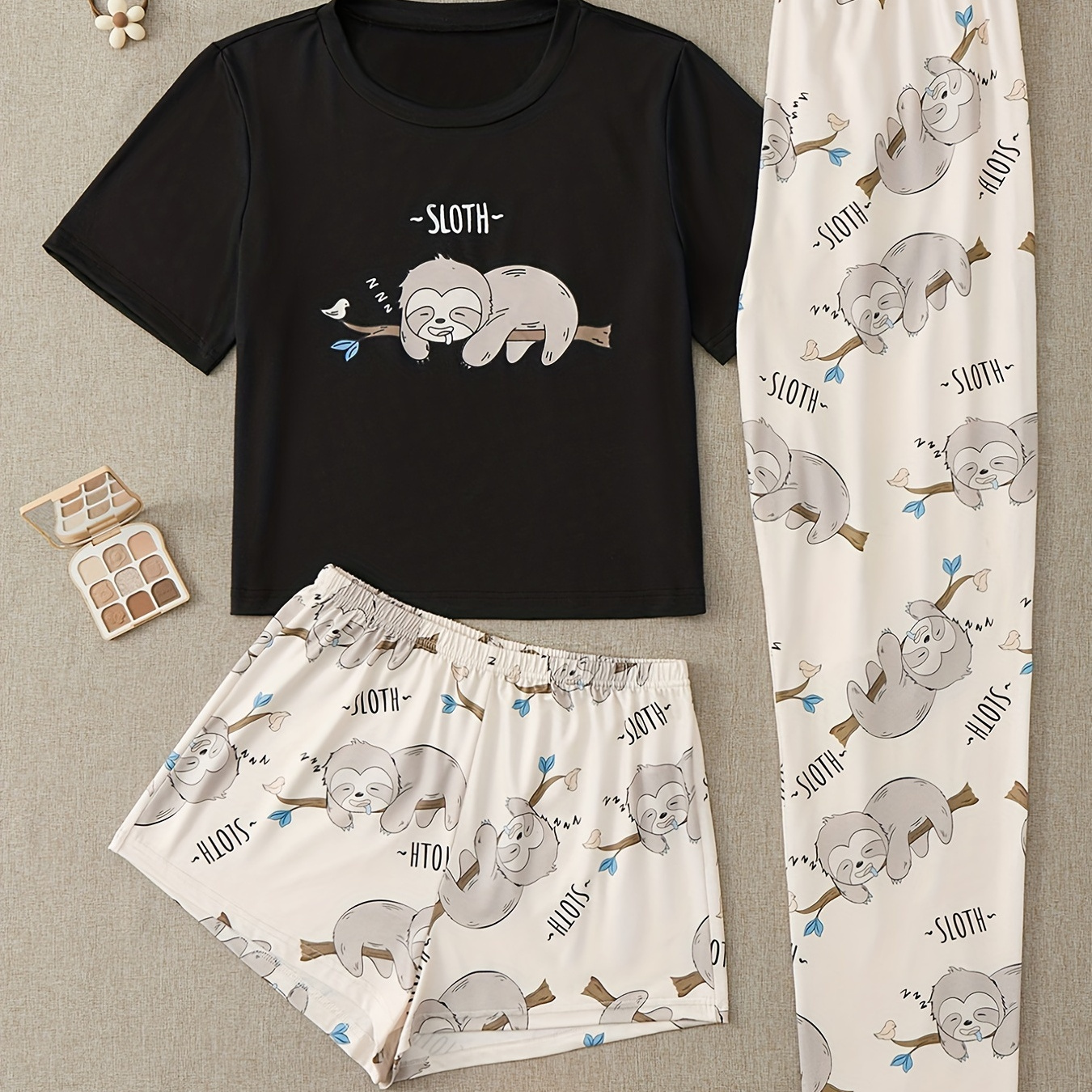 Cartoon Cake Drink Print Pajama Set Cute Comfy Short Sleeve - Temu Canada