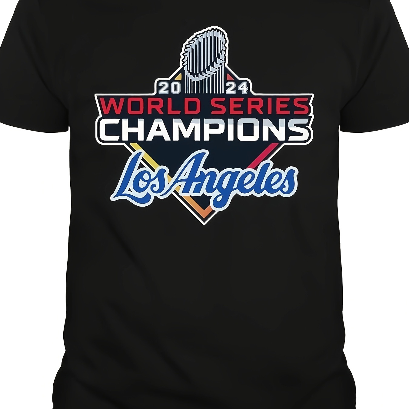 

1pc Los 2024 Champions T- - 100% Tee, , Regular Fit, Sleeve, No , Printed Graphic