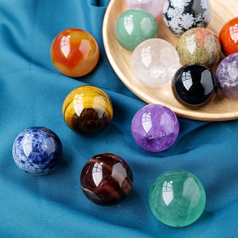 

1pc 0.63in Natural Crystal Stone Bead Decoration - 7 Chakra Healing Crystal Beads - Perfect For Diy Ornamenting!
