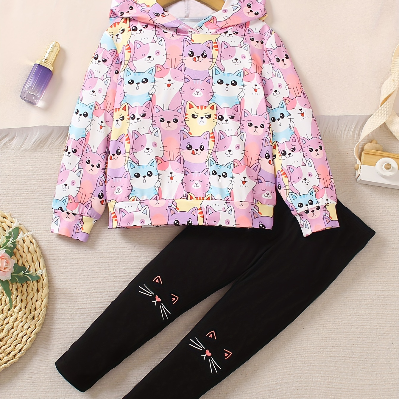 

Sweet 2- Outfits - Full Hooded Long Top + Pants Set For