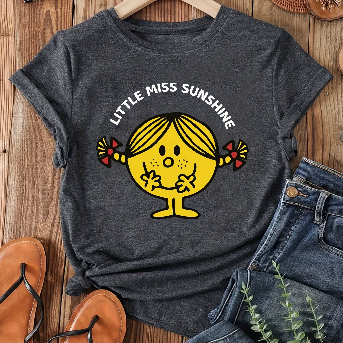 

Plus Size Graphic Neck T-shirt, Casual Short Sleeve T-shirt For , Women's Plus Size Clothing